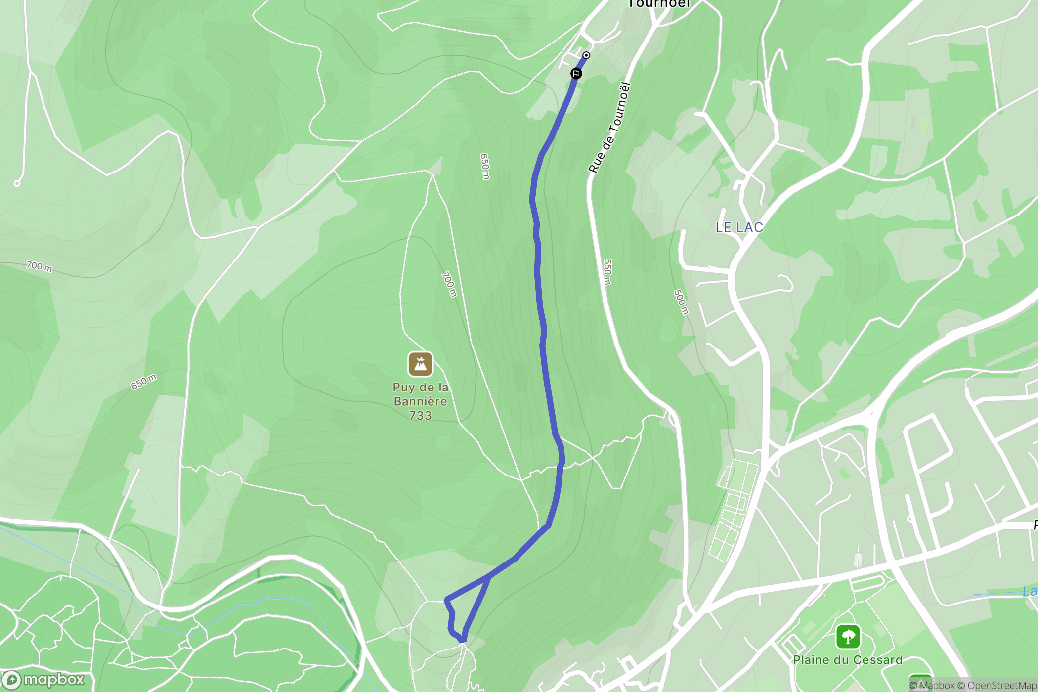 Volvic : carte du parcours de randonnée - France