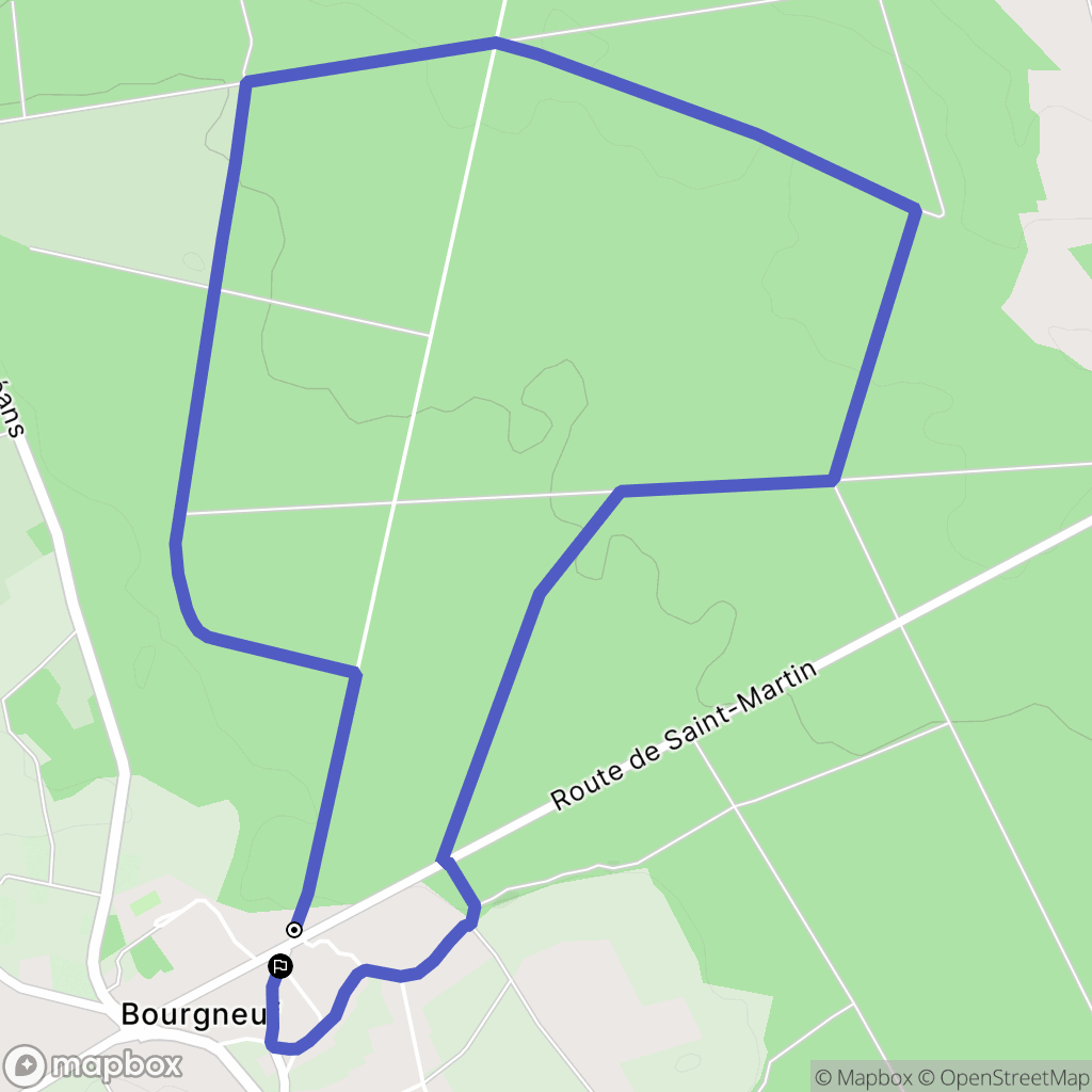 Saint-Éloy-de-Gy : carte du parcours de randonnée - France