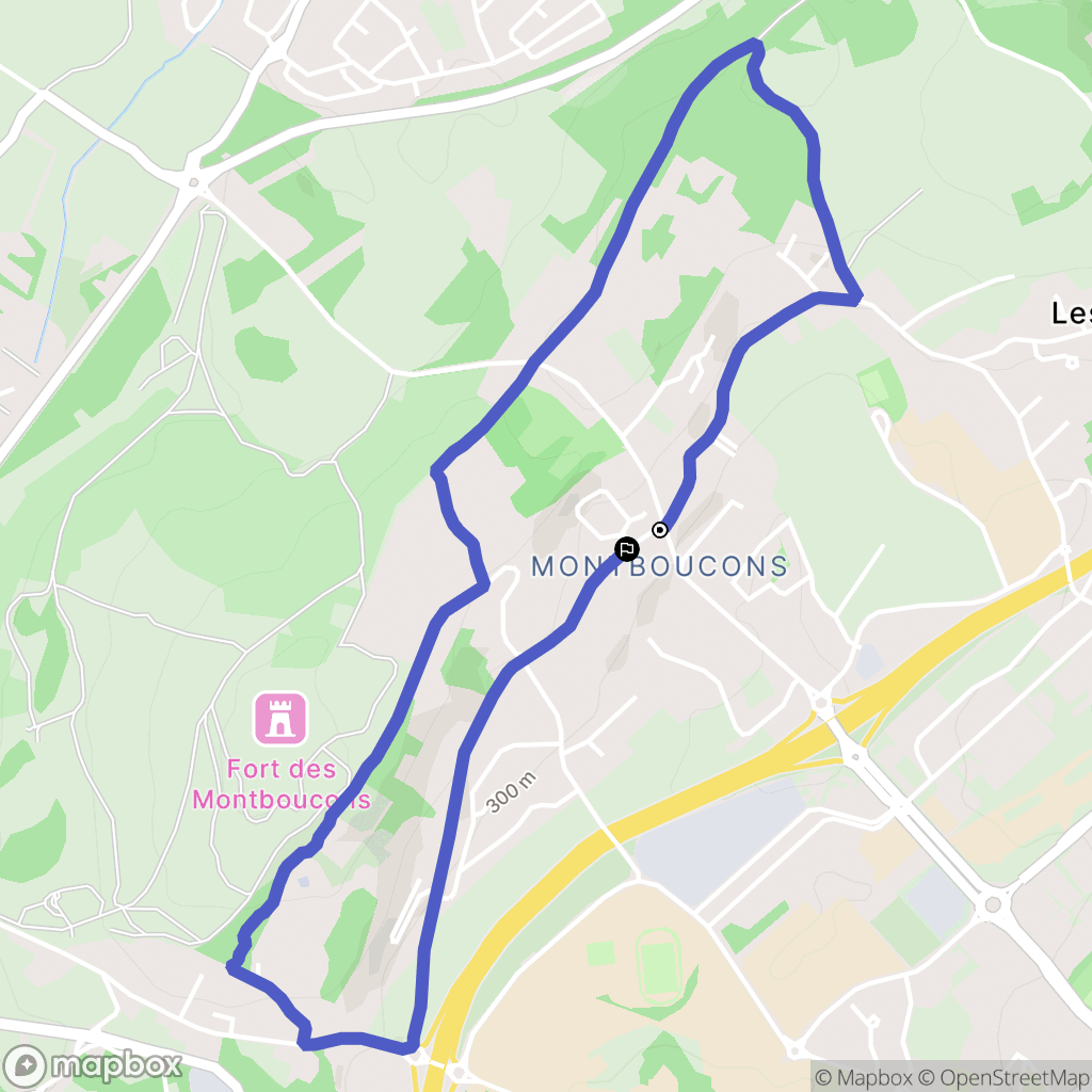 Besançon : carte du parcours de randonnée - France