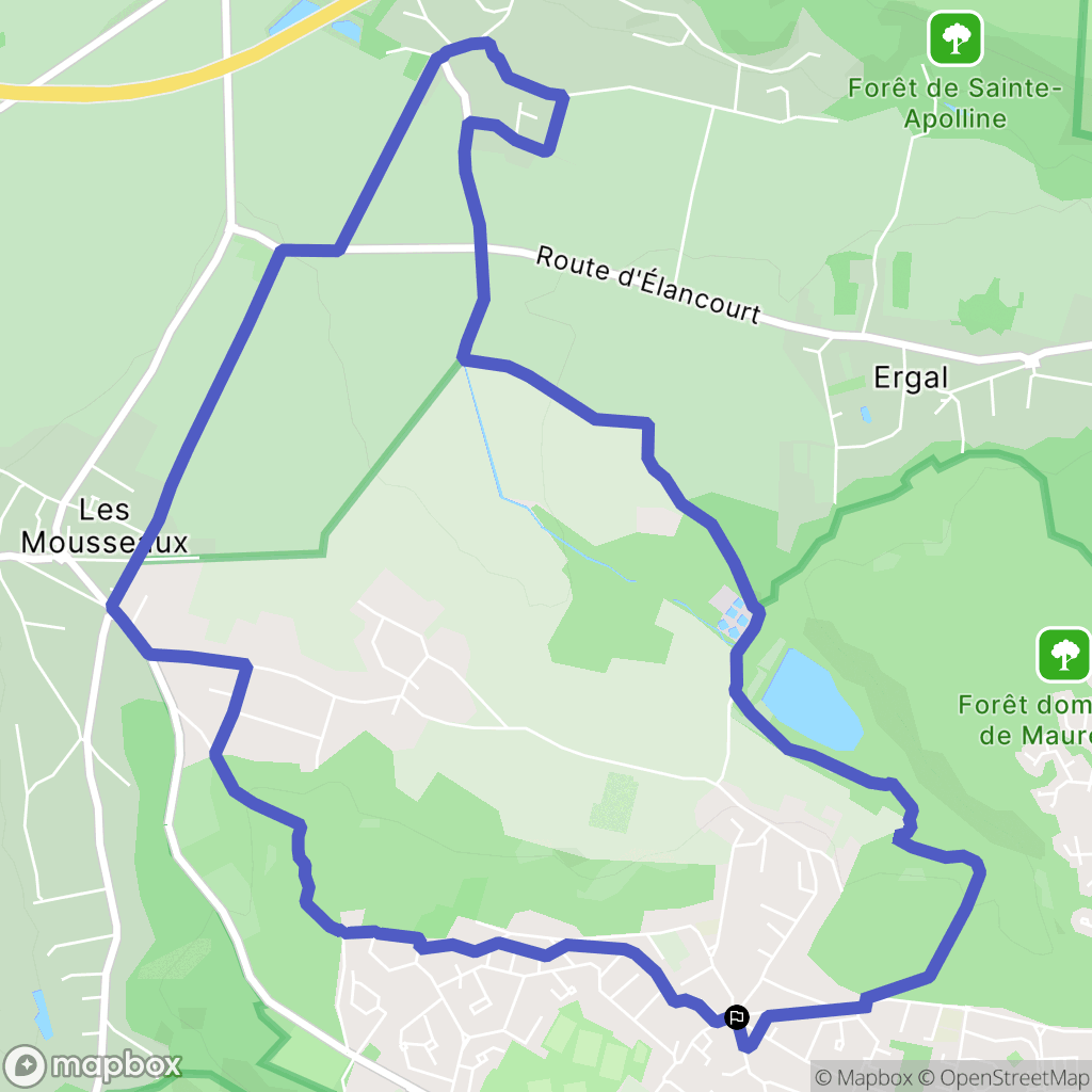 Maurepas : carte du parcours de randonnée - France