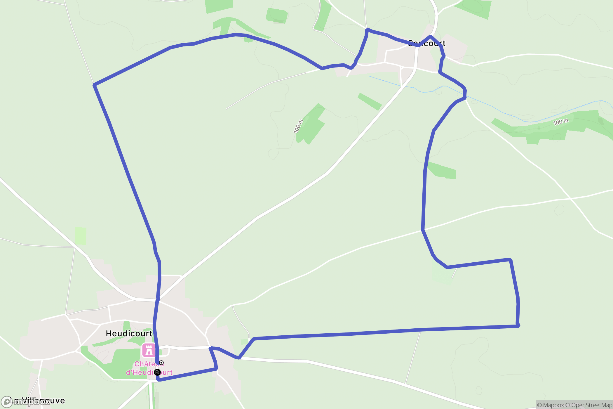 Heudicourt : carte du parcours de randonnée - France