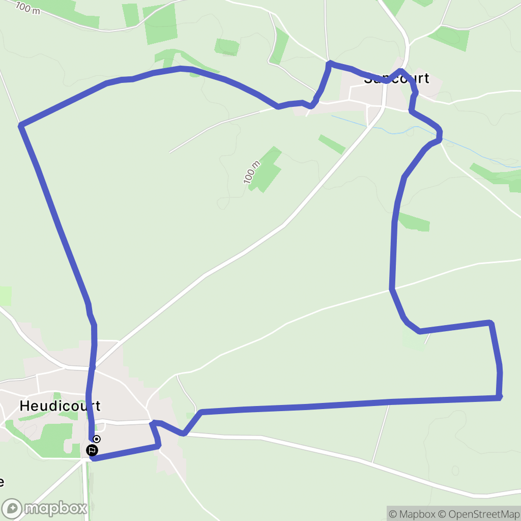 Heudicourt : carte du parcours de randonnée - France