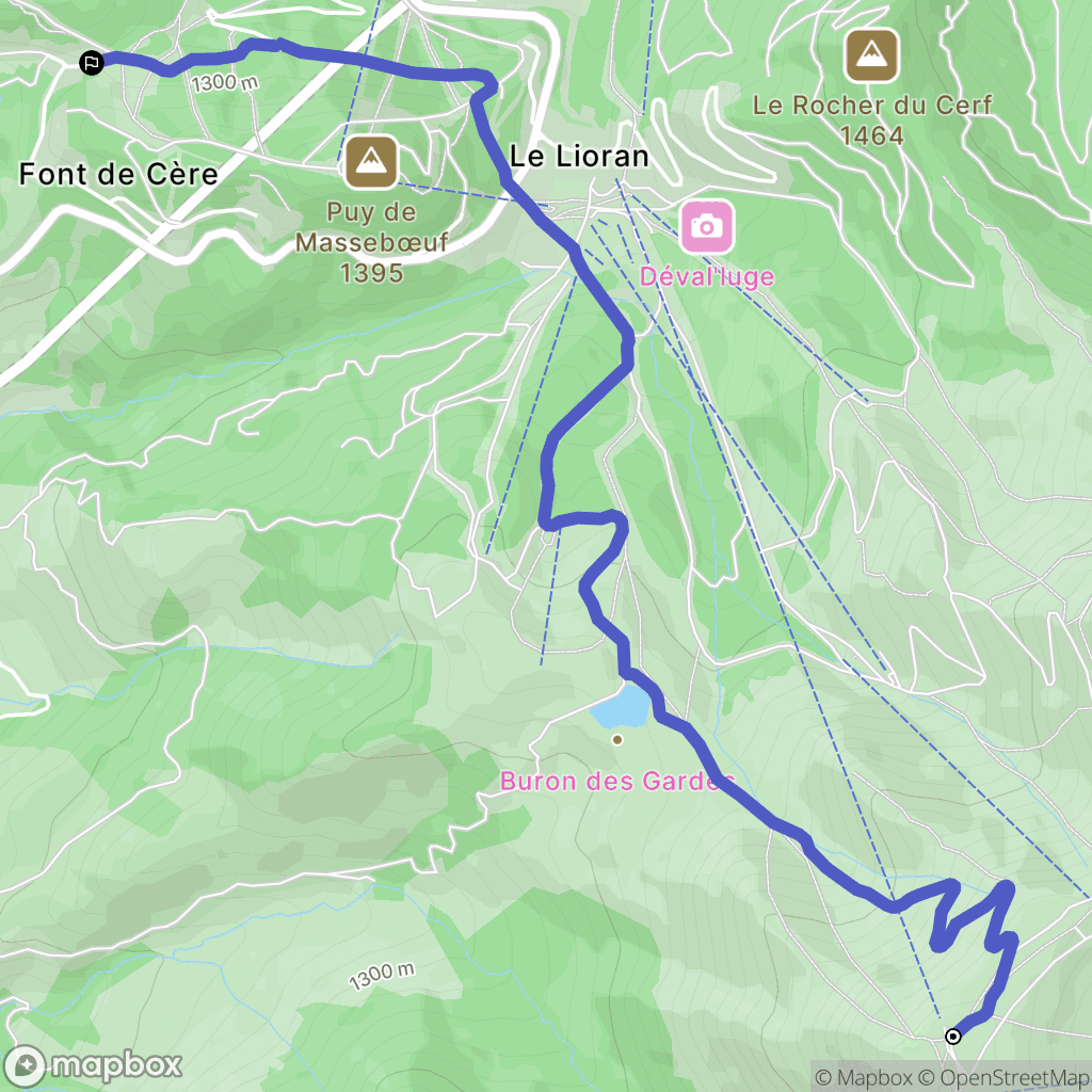 Saint-Jacques-des-Blats : carte du parcours de randonnée - France