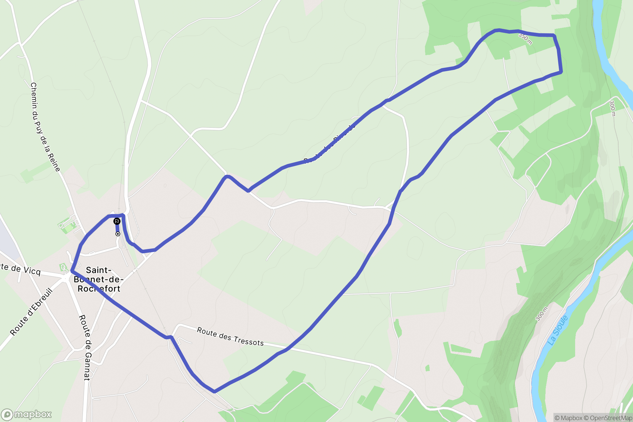 Saint-Bonnet-de-Rochefort : carte du parcours de randonnée - France