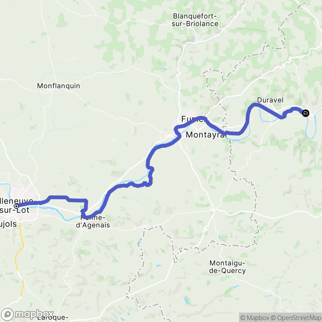 Villeneuve-sur-Lot : carte du parcours de randonnée - France