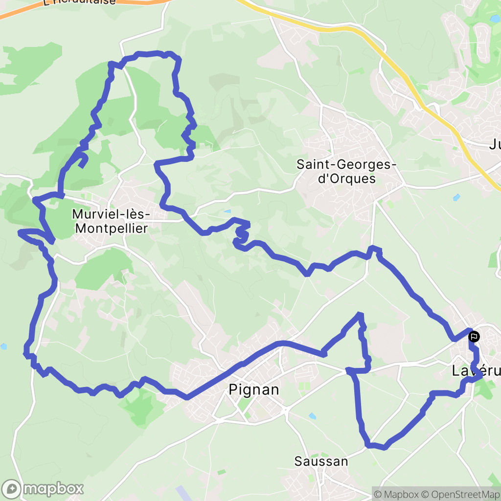Lavérune : carte du parcours de randonnée - France