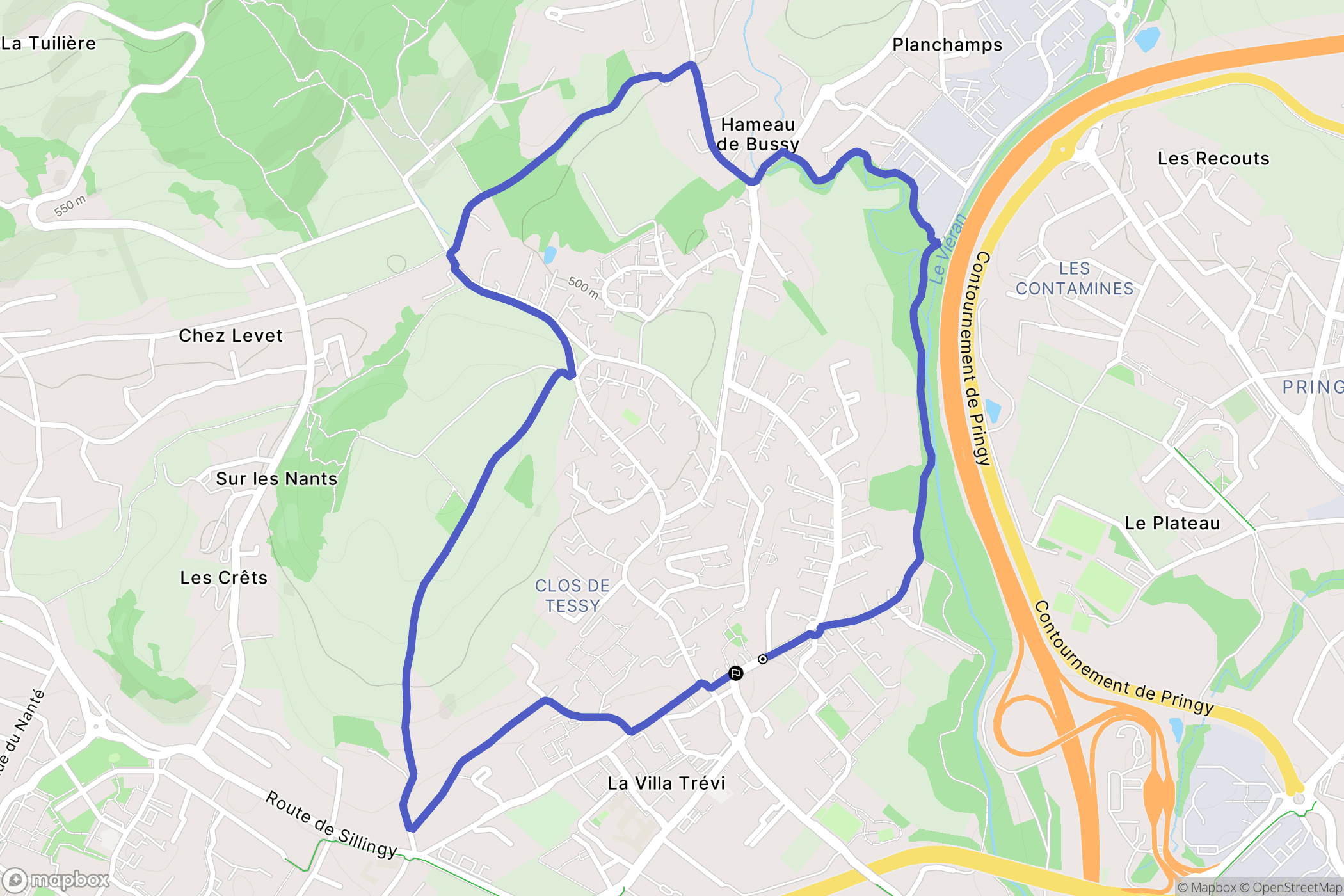 Epagny Metz-Tessy : carte du parcours de randonnée - France