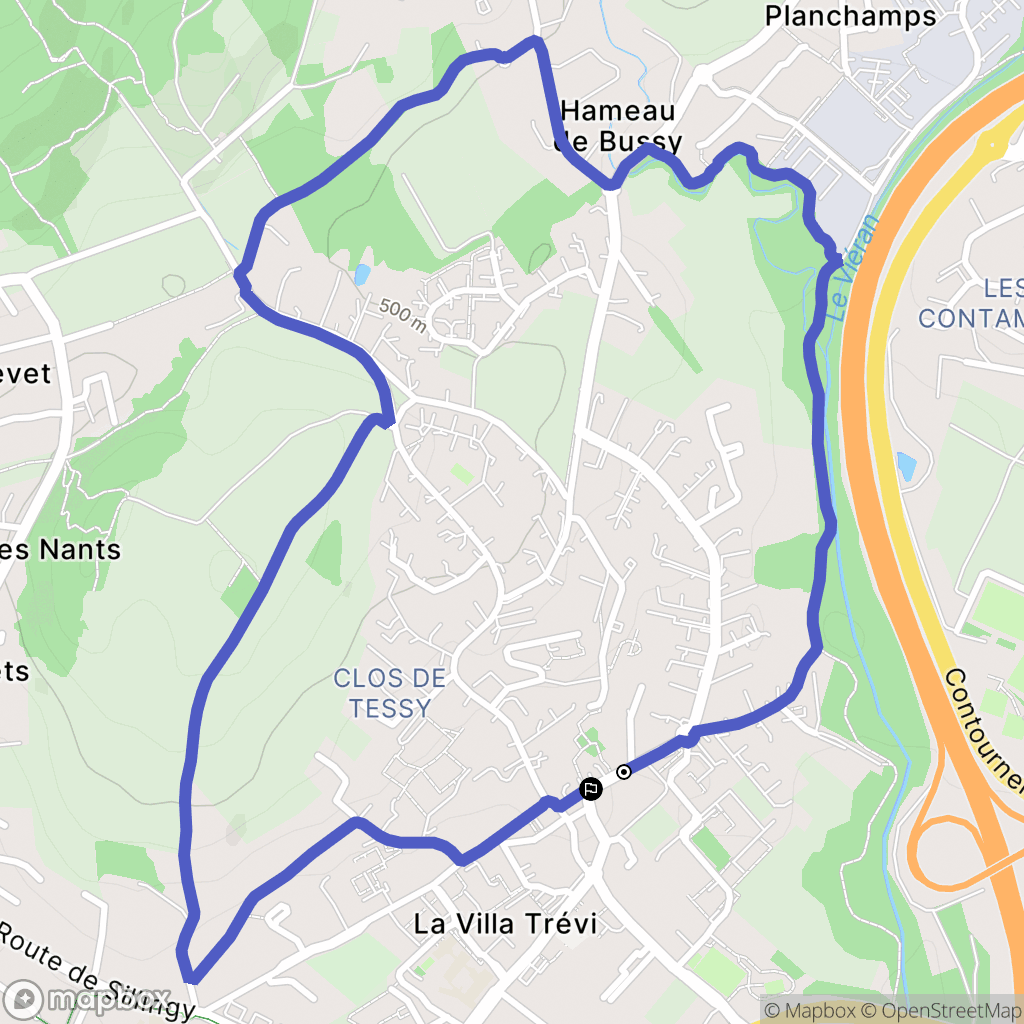 Epagny Metz-Tessy : carte du parcours de randonnée - France