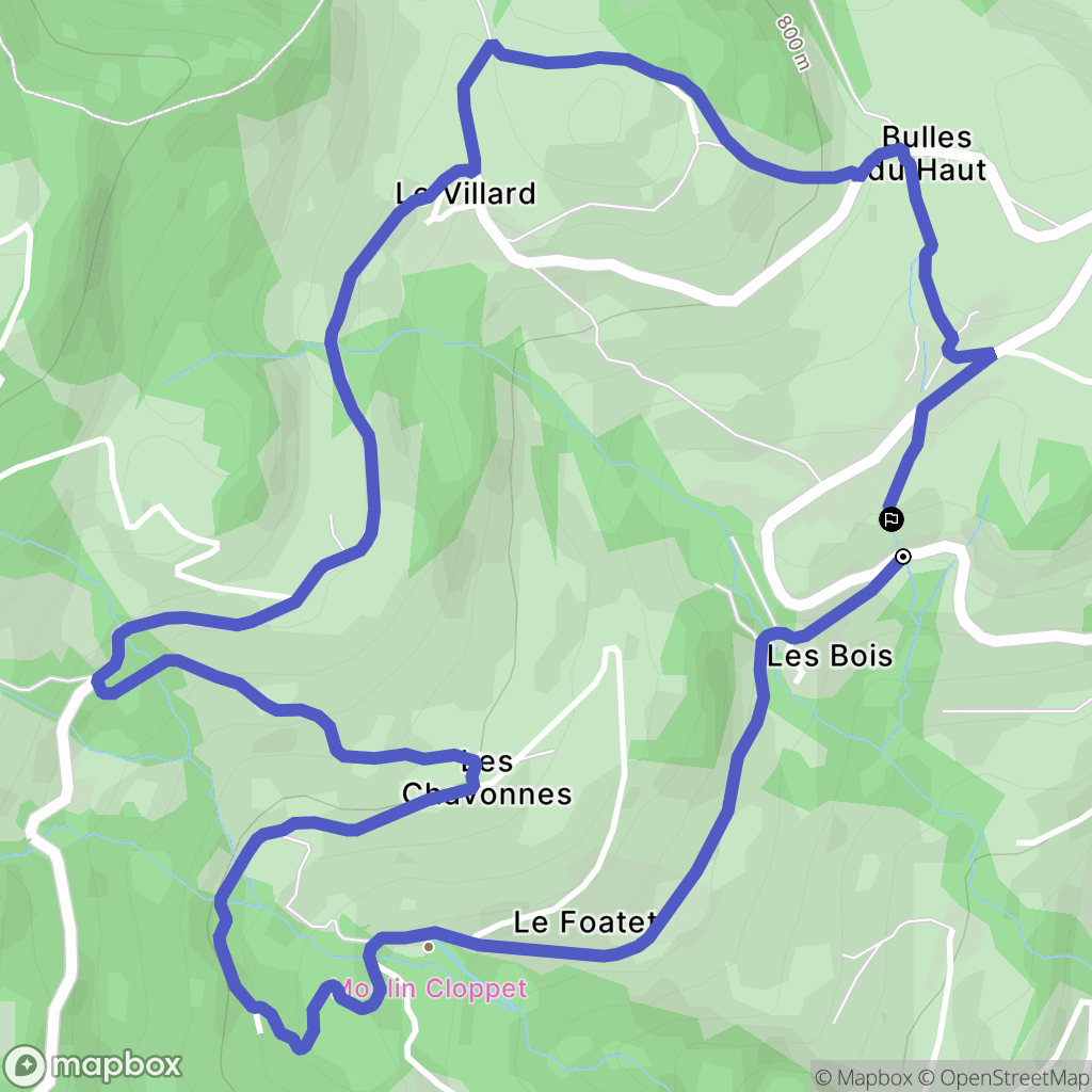 Marthod : carte du parcours de randonnée - France