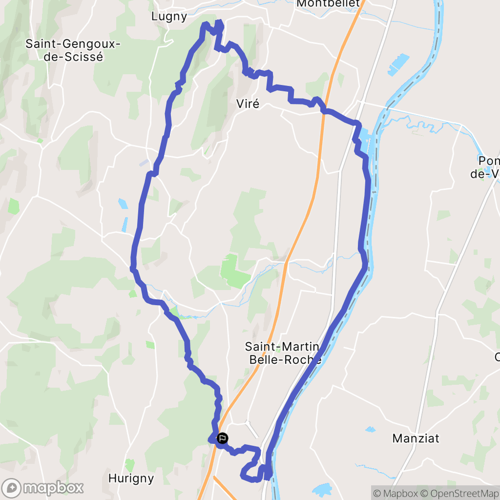 Mâcon : carte du parcours de randonnée - France