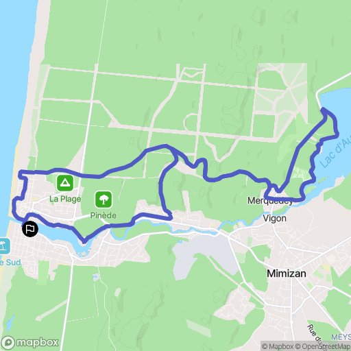 Mimizan : carte du parcours de randonnée - France