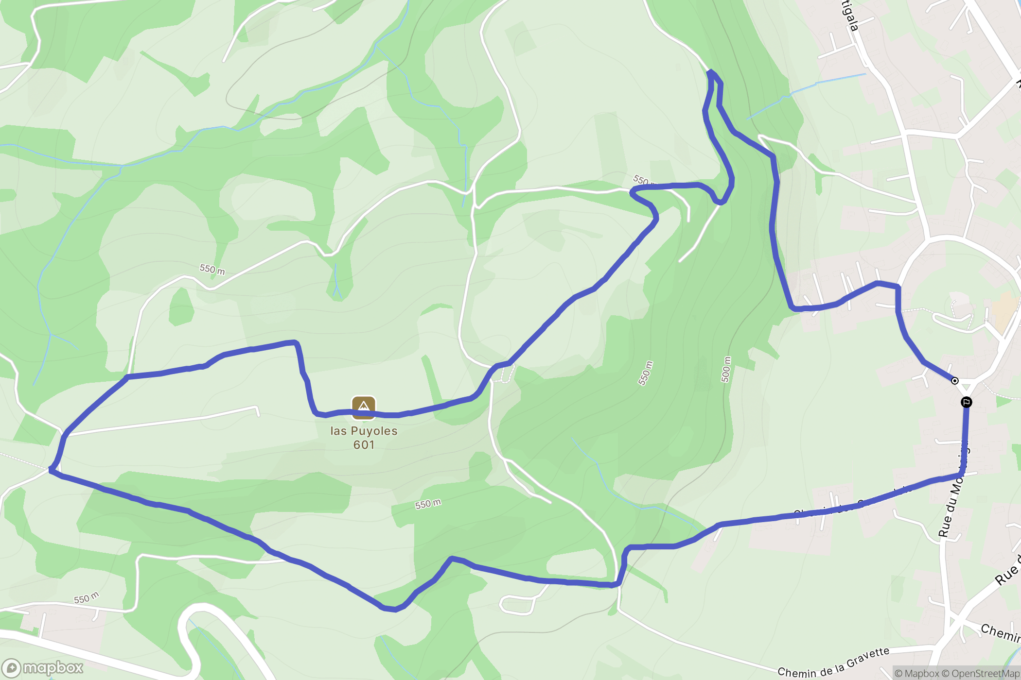 Montgaillard : carte du parcours de randonnée - France