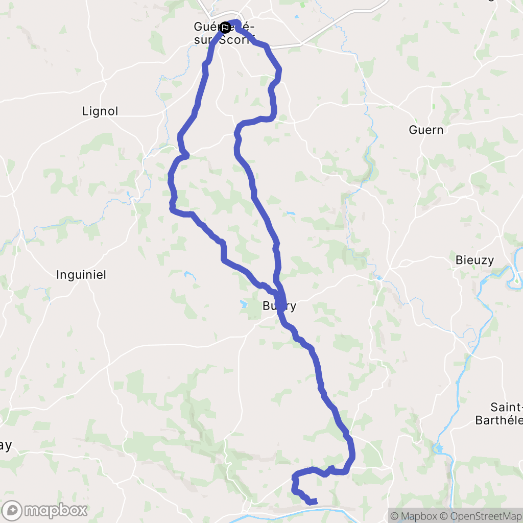 Guémené-sur-Scorff : carte du parcours de randonnée - France
