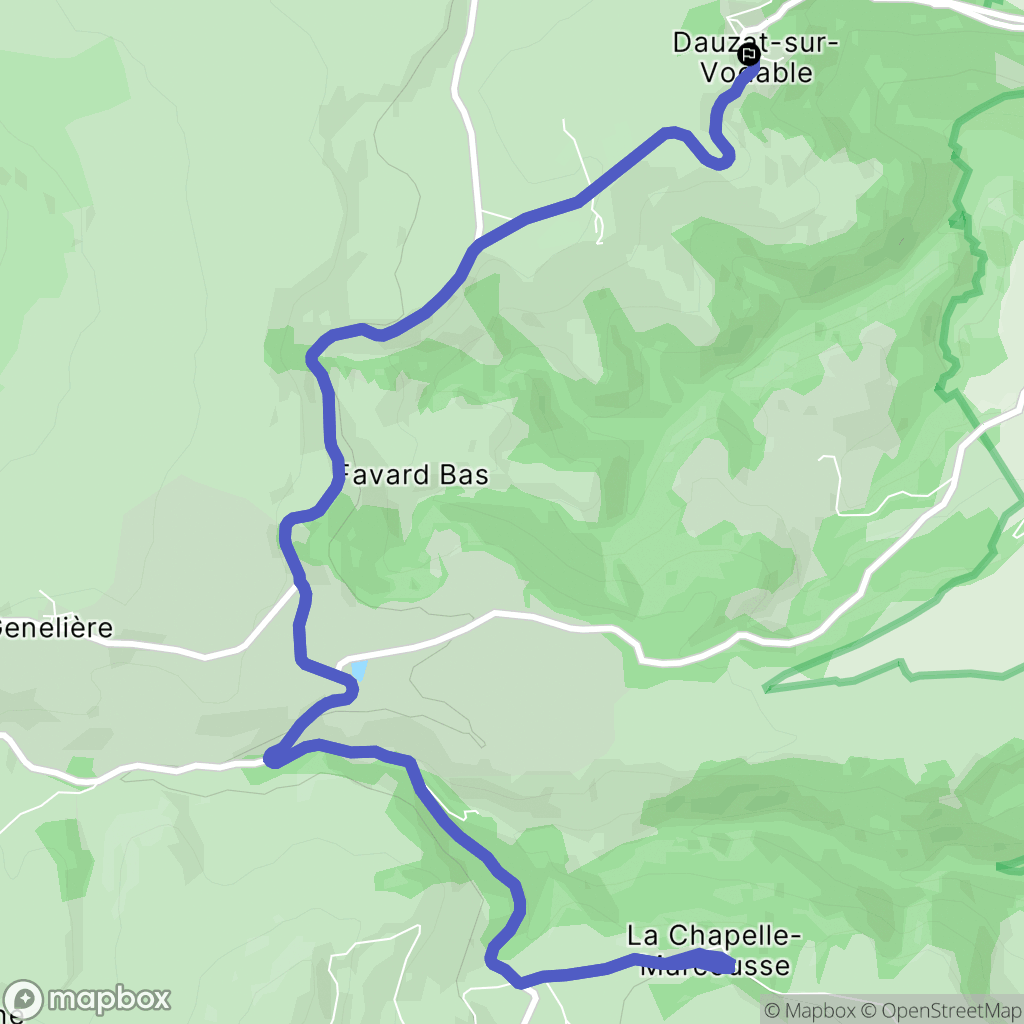 Dauzat-sur-Vodable : carte du parcours de randonnée - France