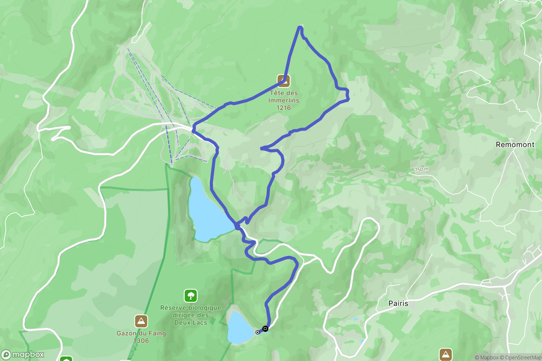 Orbey : carte du parcours de randonnée - France