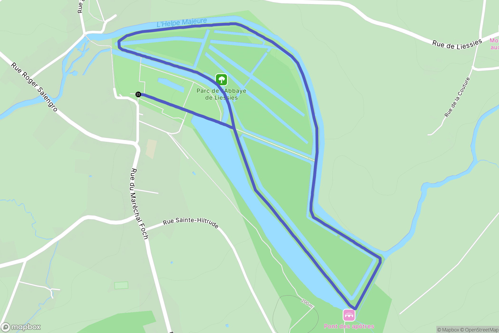 Liessies : carte du parcours de randonnée - France