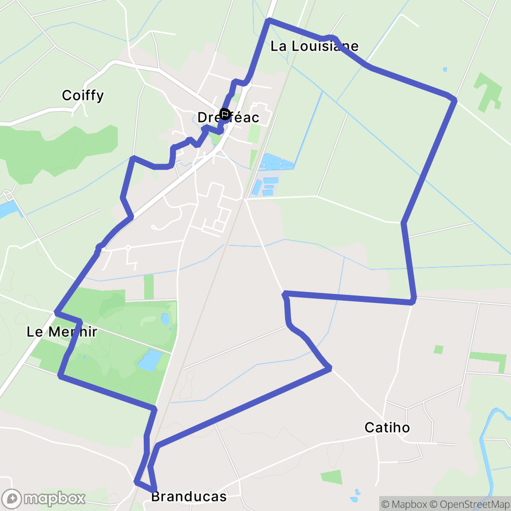 Drefféac : carte du parcours de randonnée - France