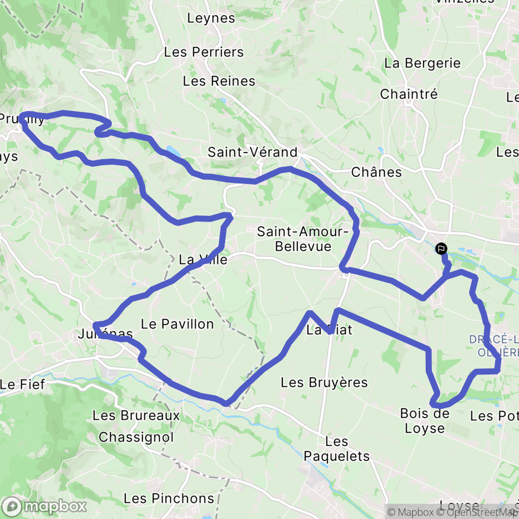 Chânes : carte du parcours de randonnée - France