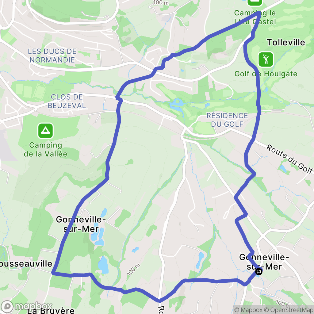 Gonneville-sur-Mer : carte du parcours de randonnée - France