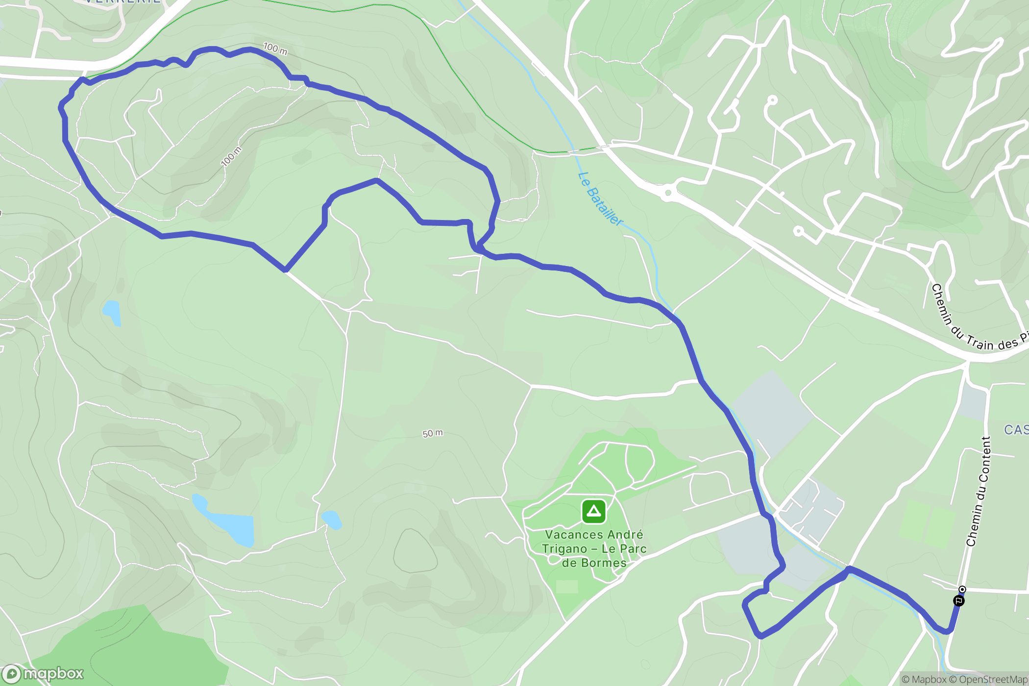 Bormes-les-Mimosas : carte du parcours de randonnée - France