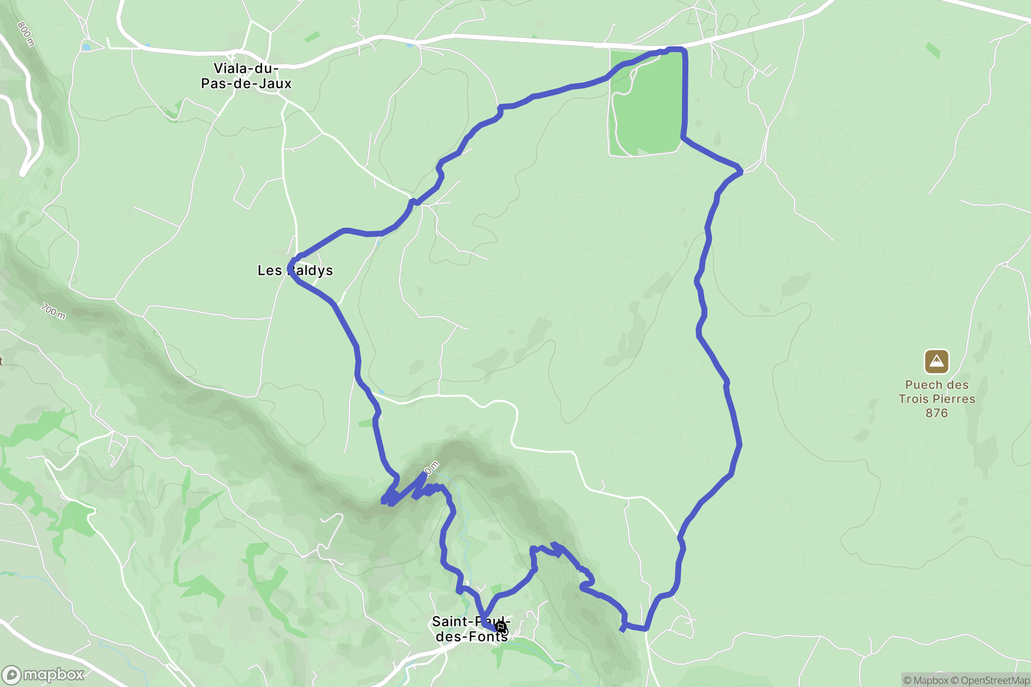 Saint-Jean-et-Saint-Paul : carte du parcours de randonnée - France