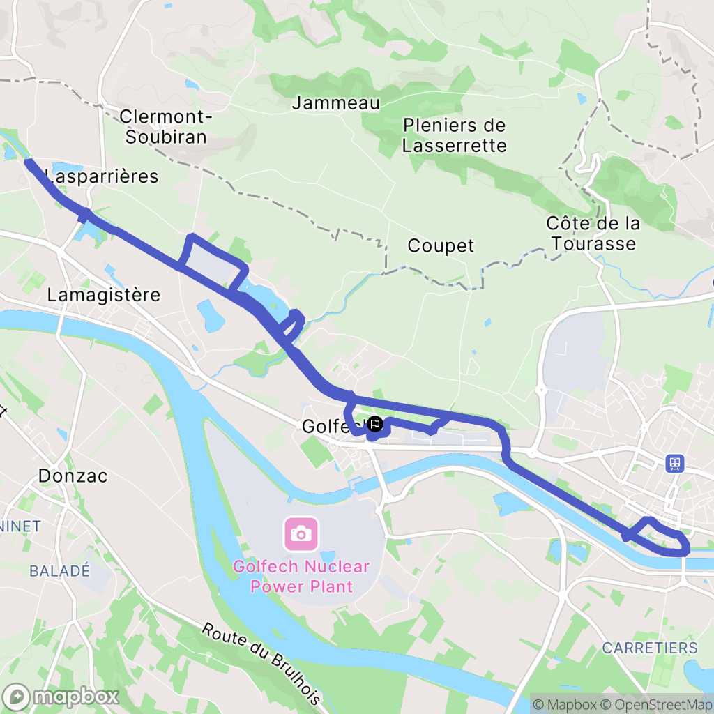 Golfech : carte du parcours de randonnée - France