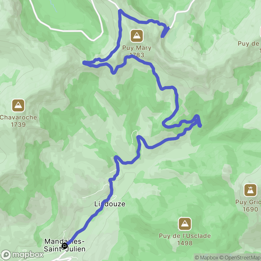 Mandailles-Saint-Julien : carte du parcours de randonnée - France
