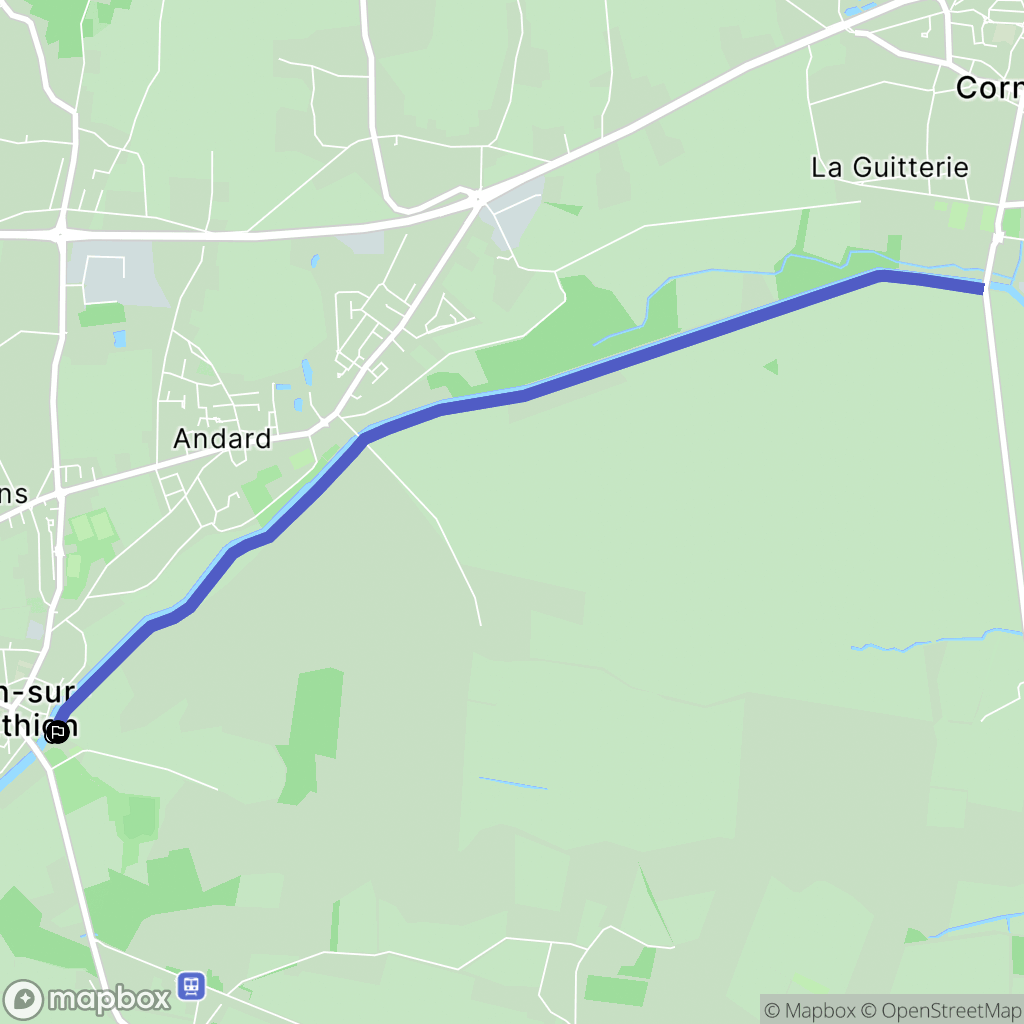 Loire-Authion : carte du parcours de randonnée - France