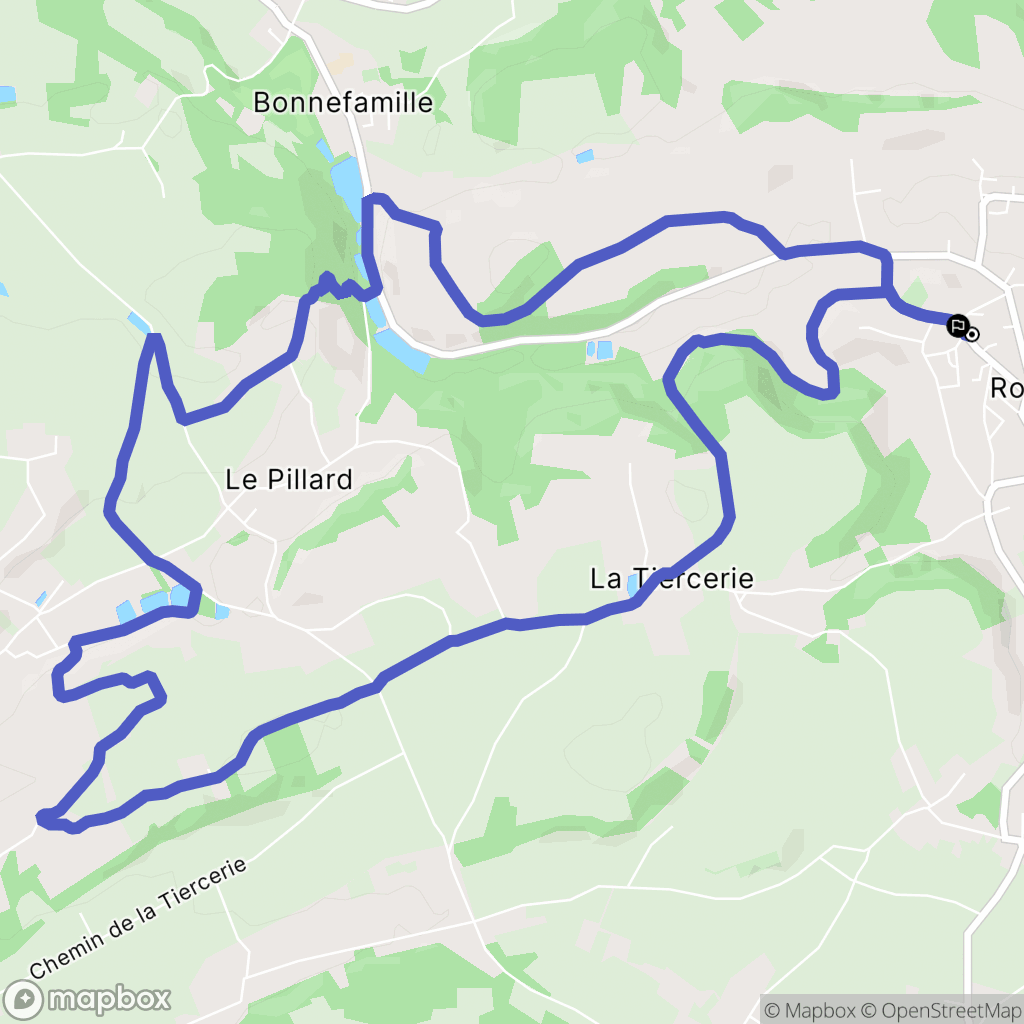 Roche : carte du parcours de randonnée - France
