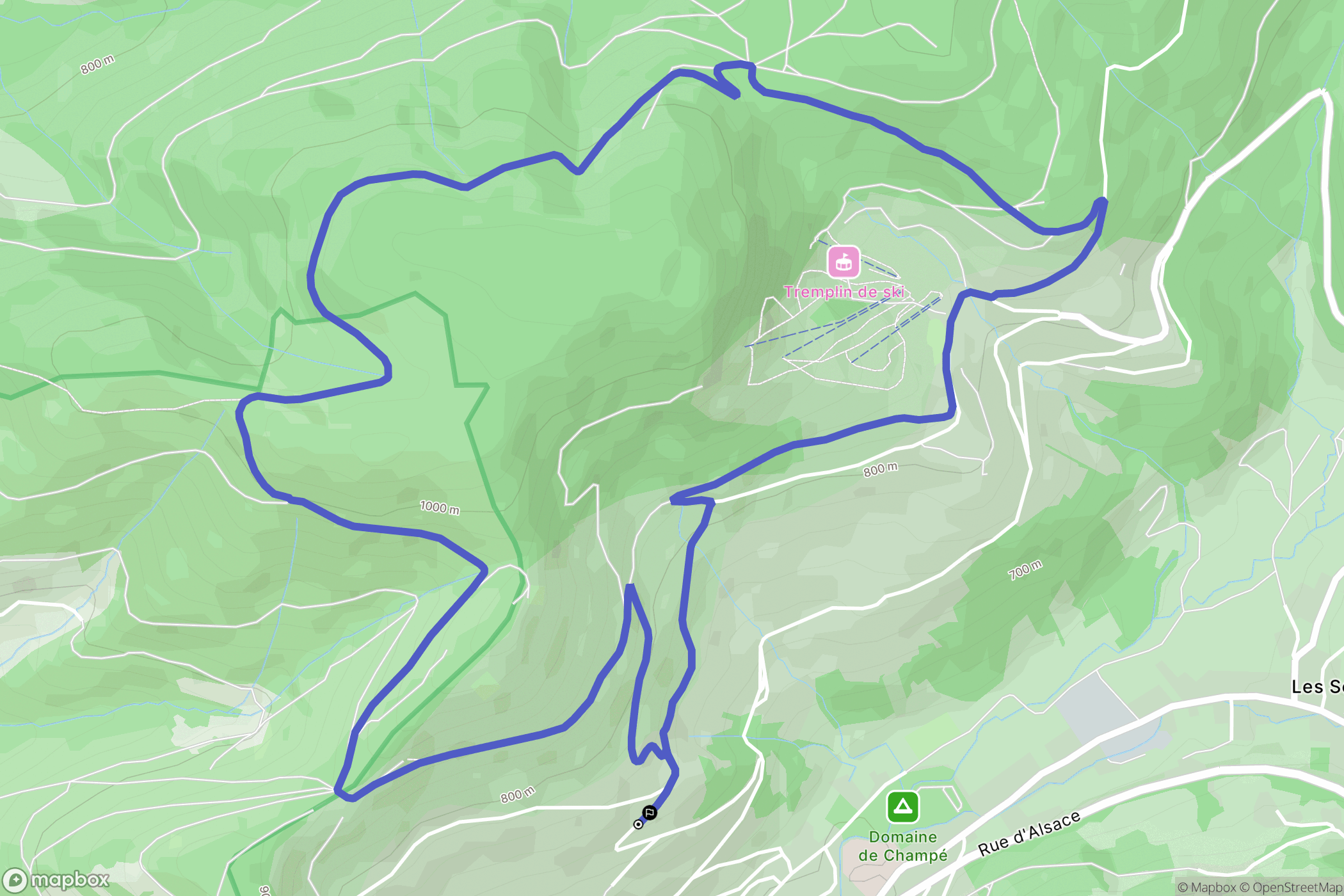 Bussang : carte du parcours de randonnée - France