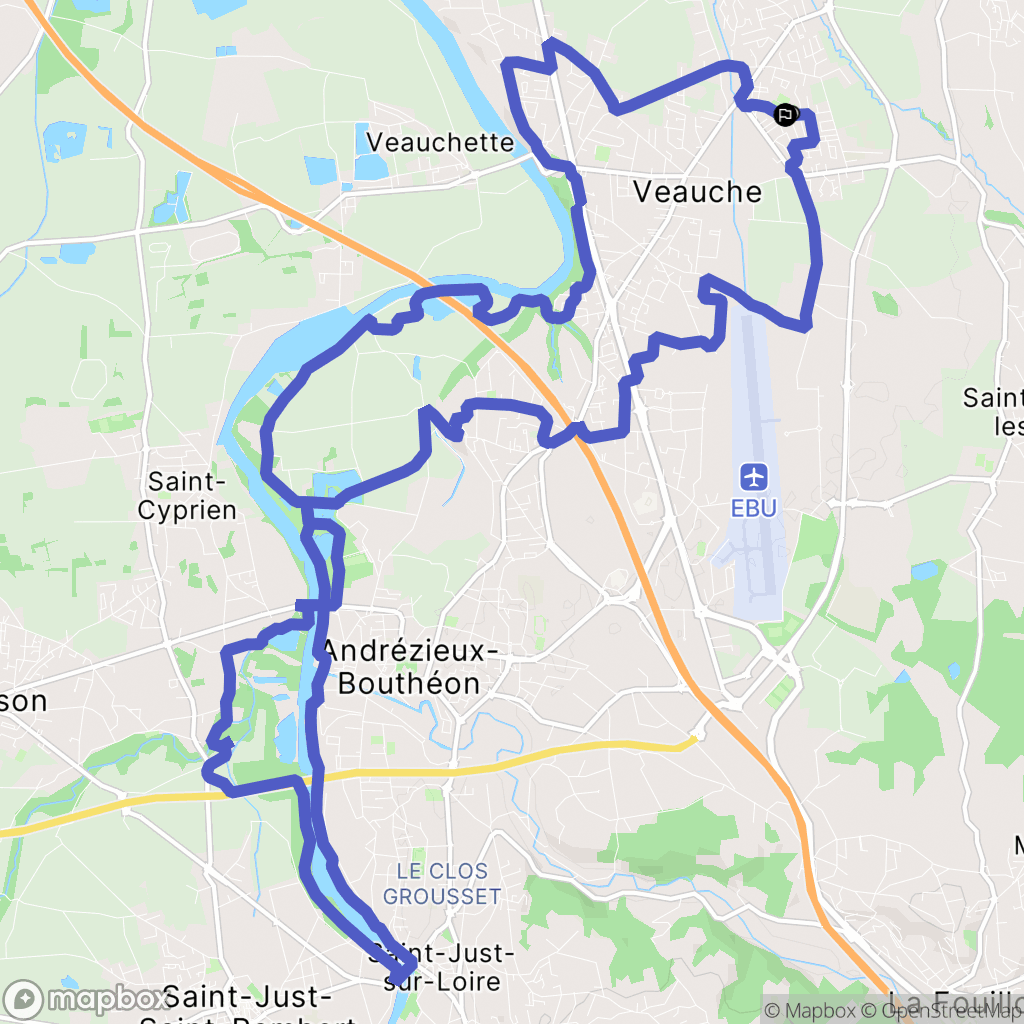 Veauche : carte du parcours de randonnée - France