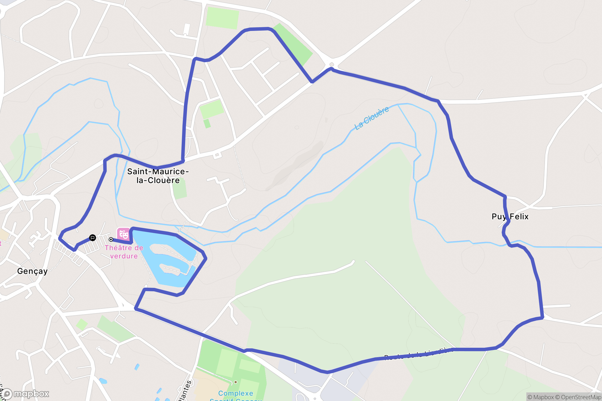 Gençay : carte du parcours de randonnée - France