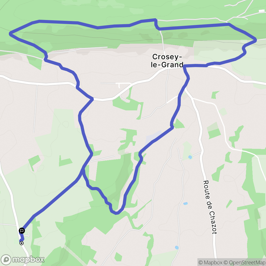 Crosey-le-Grand : carte du parcours de randonnée - France