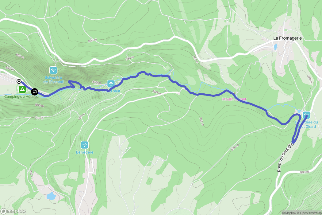 Menétrux-en-Joux : carte du parcours de randonnée - France