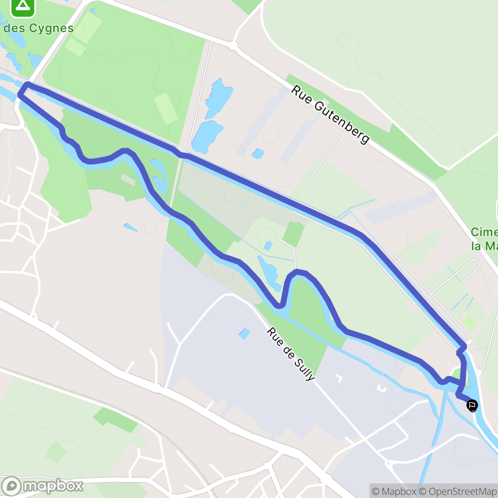 Amiens : carte du parcours de randonnée - France