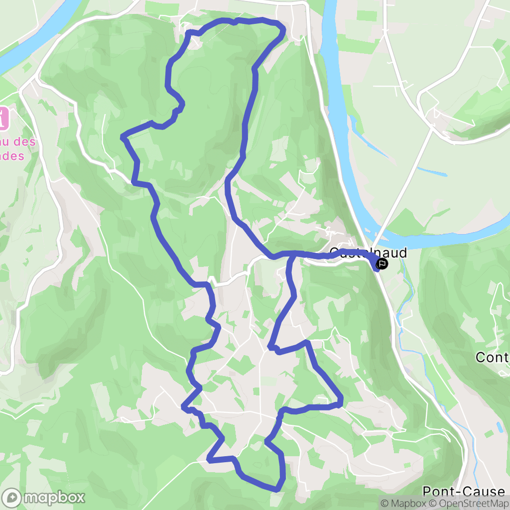 Castelnaud-la-Chapelle : carte du parcours de randonnée - France