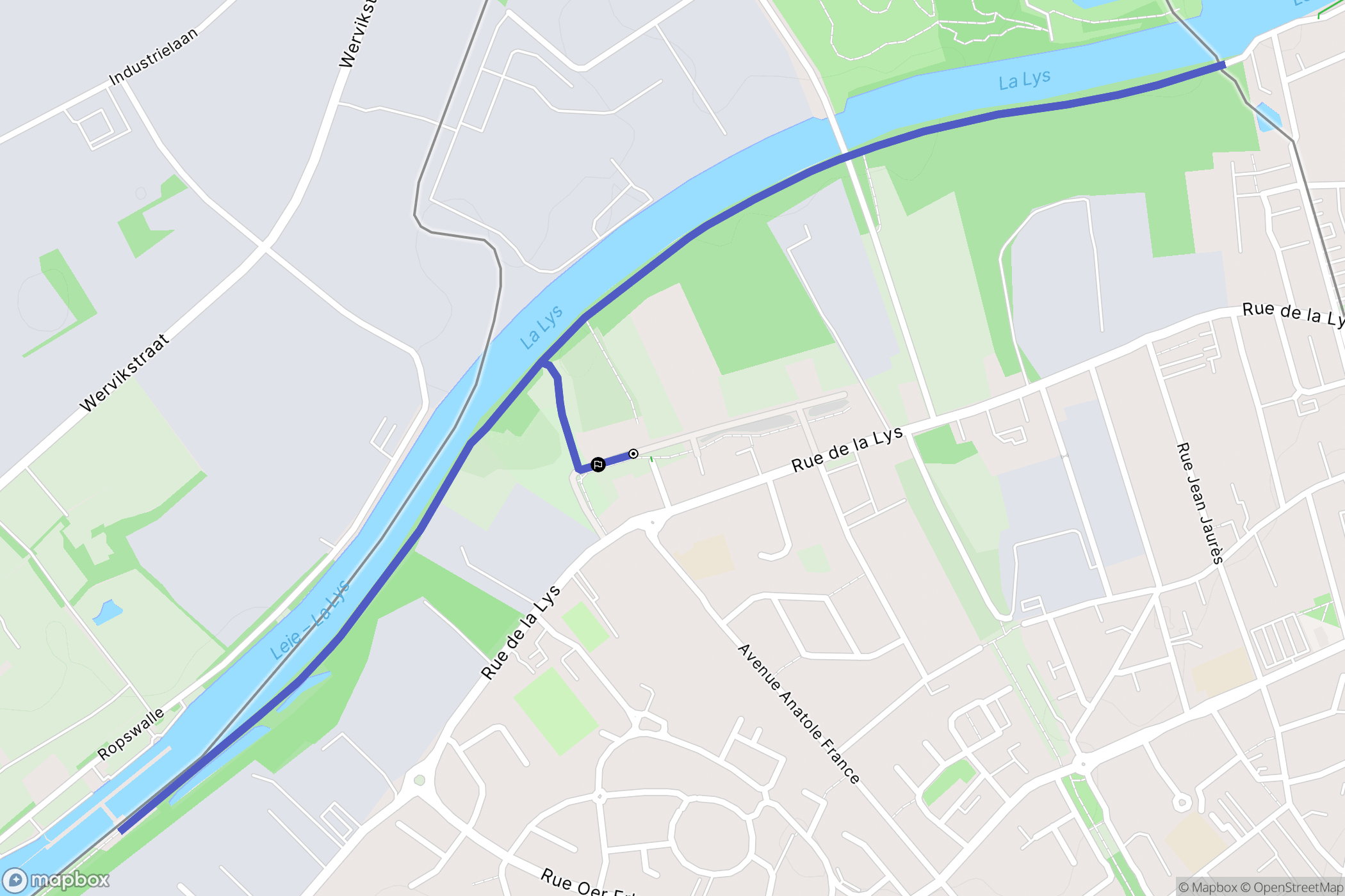 Halluin : carte du parcours de randonnée - France