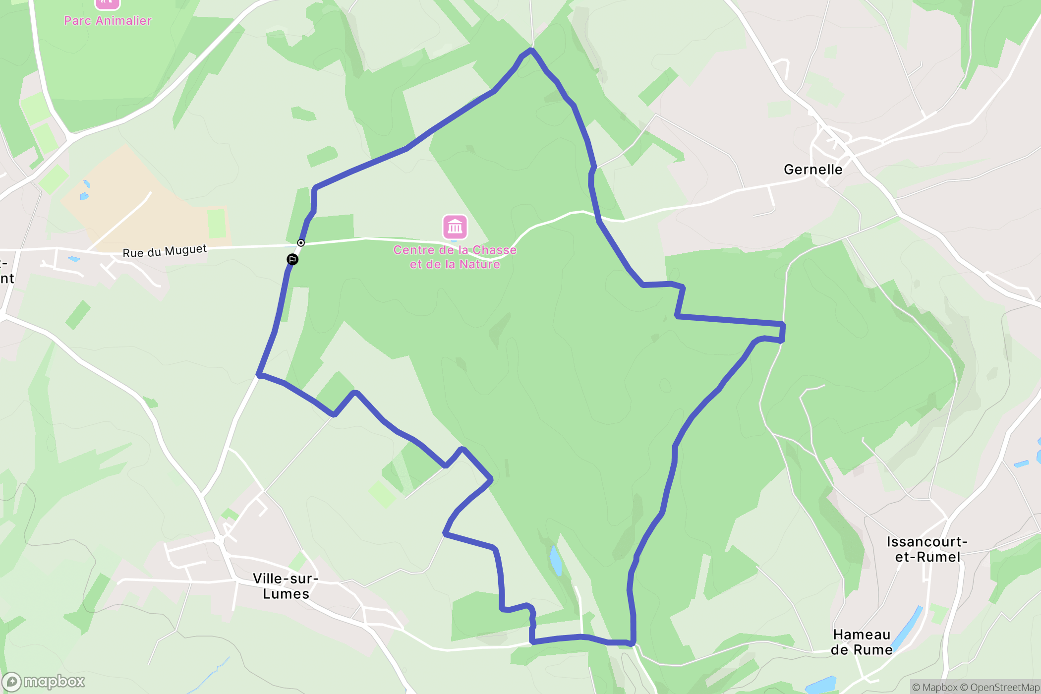 Saint-Laurent : carte du parcours de randonnée - France