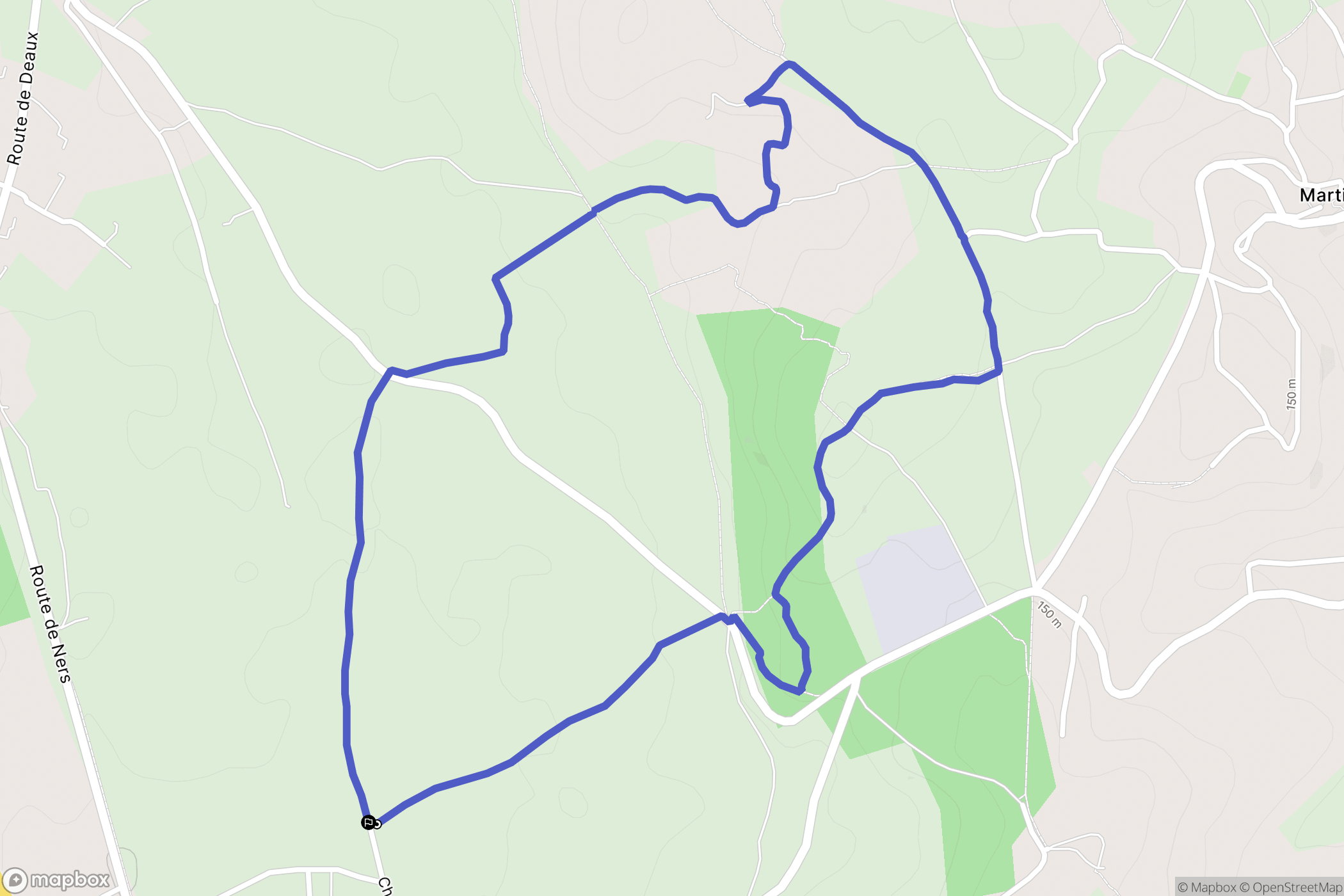 Ners : carte du parcours de randonnée - France