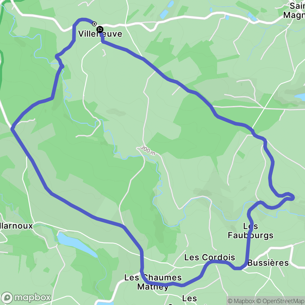 Sainte-Magnance : carte du parcours de randonnée - France