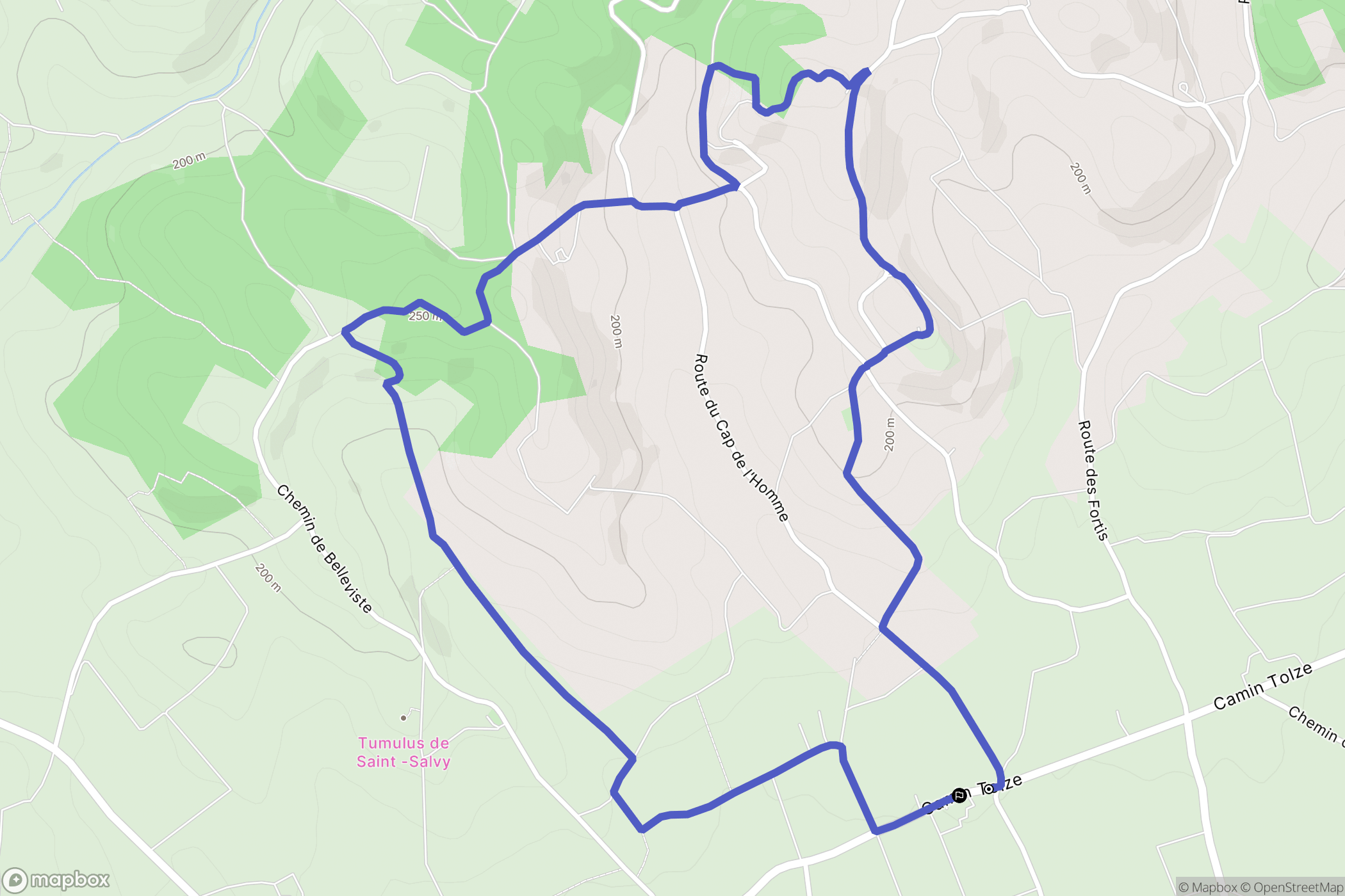 Lisle-sur-Tarn : carte du parcours de randonnée - France
