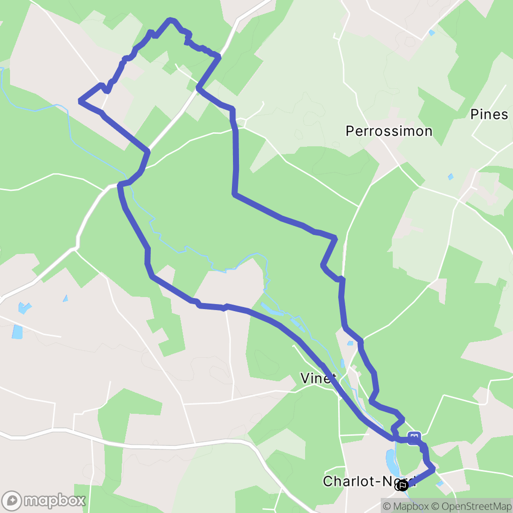 Marcenais : carte du parcours de randonnée - France