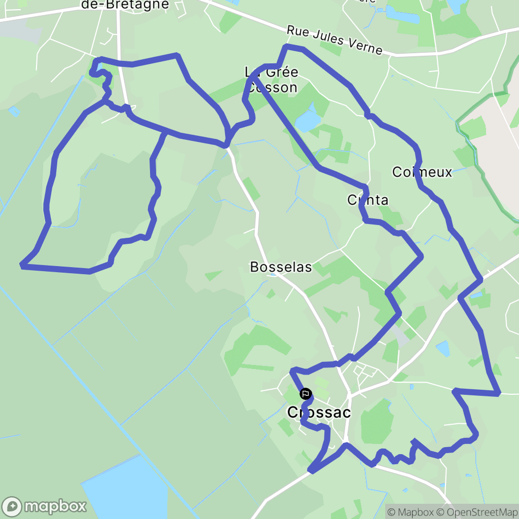 Crossac : carte du parcours de randonnée - France