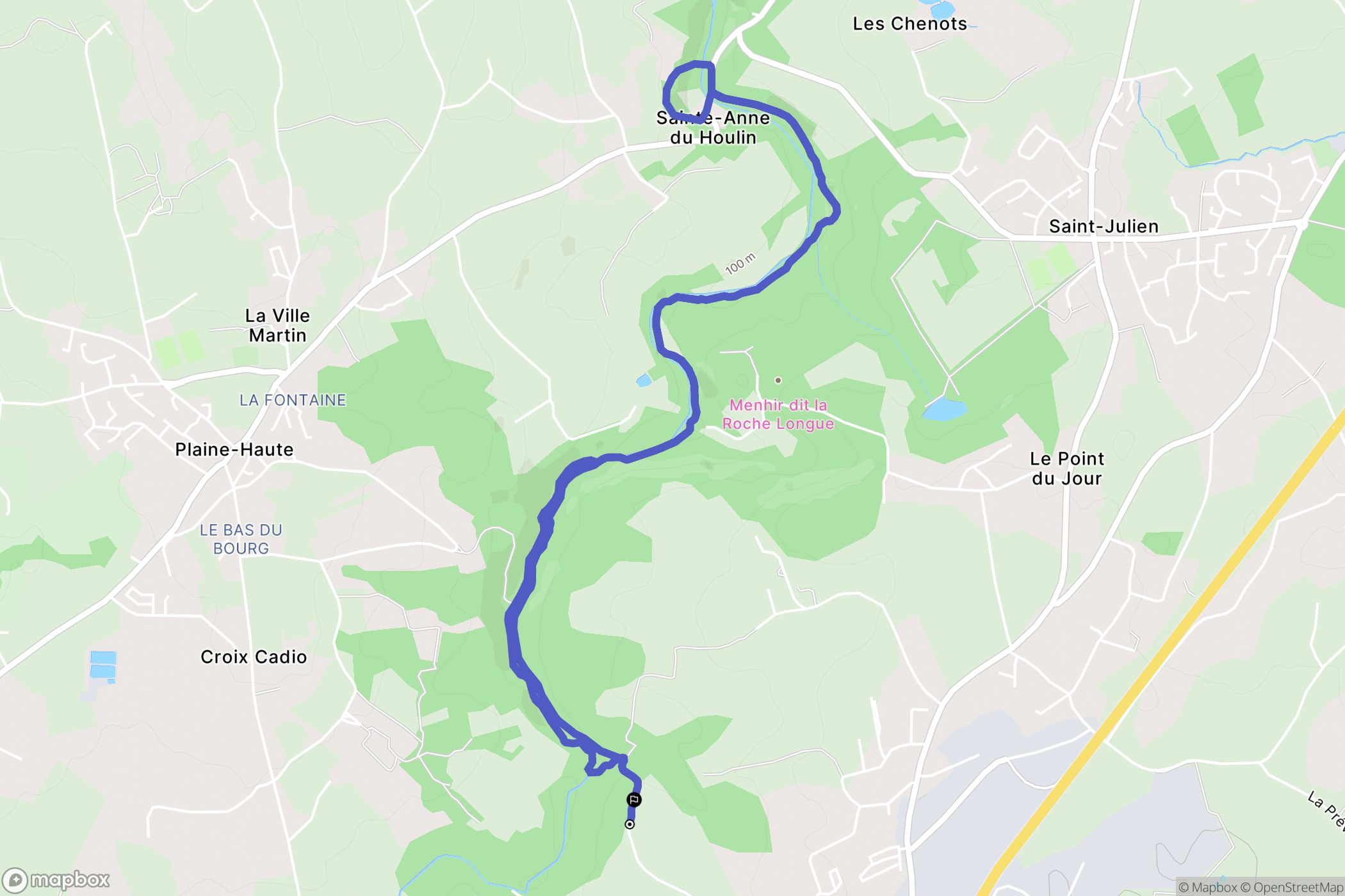 Plaintel : carte du parcours de randonnée - France