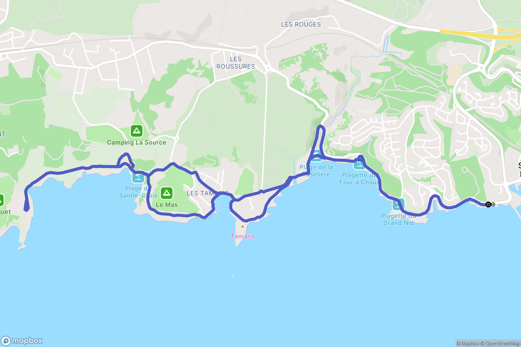 Sausset-les-Pins : carte du parcours de randonnée - France