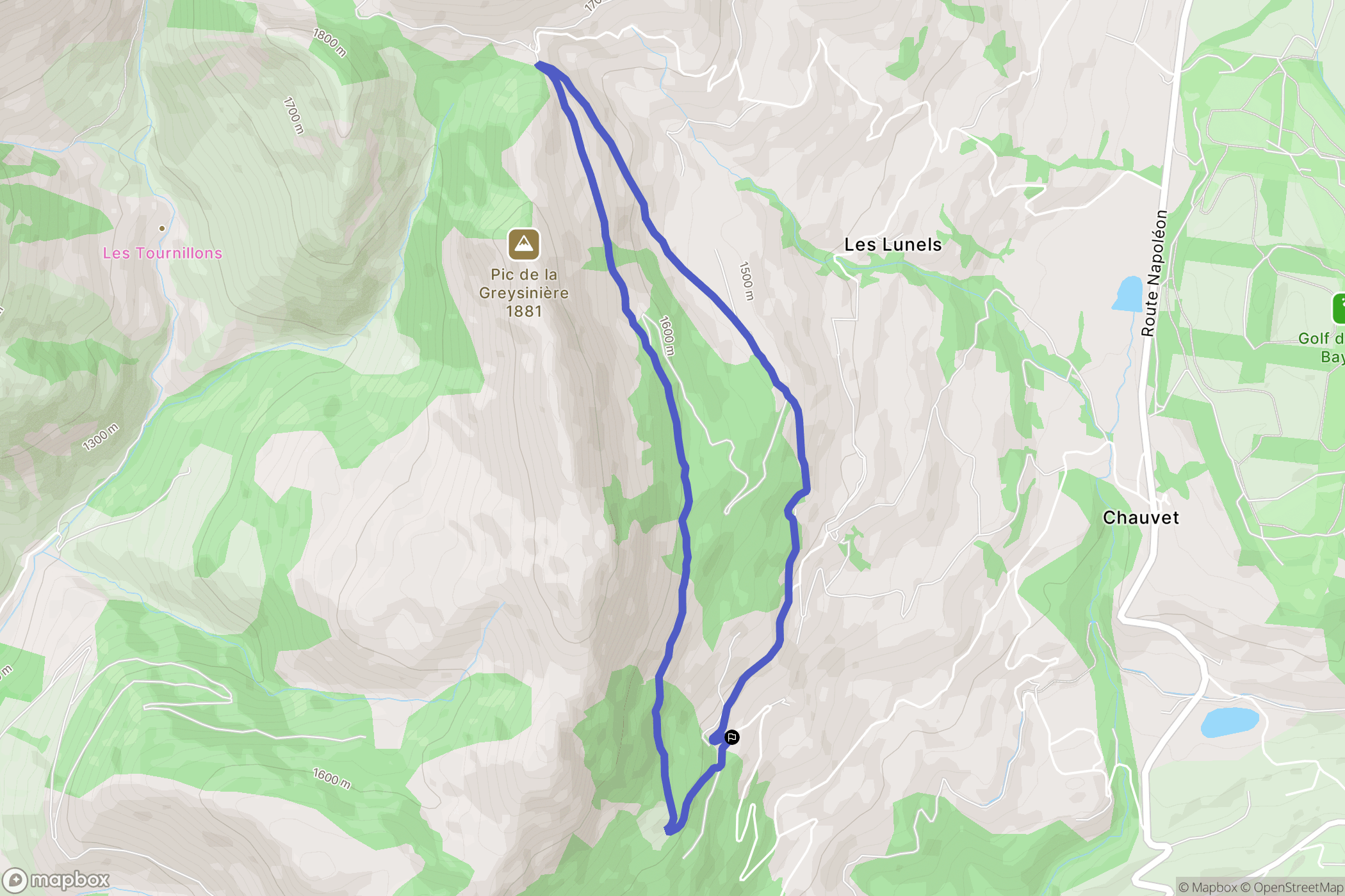 Gap : carte du parcours de randonnée - France