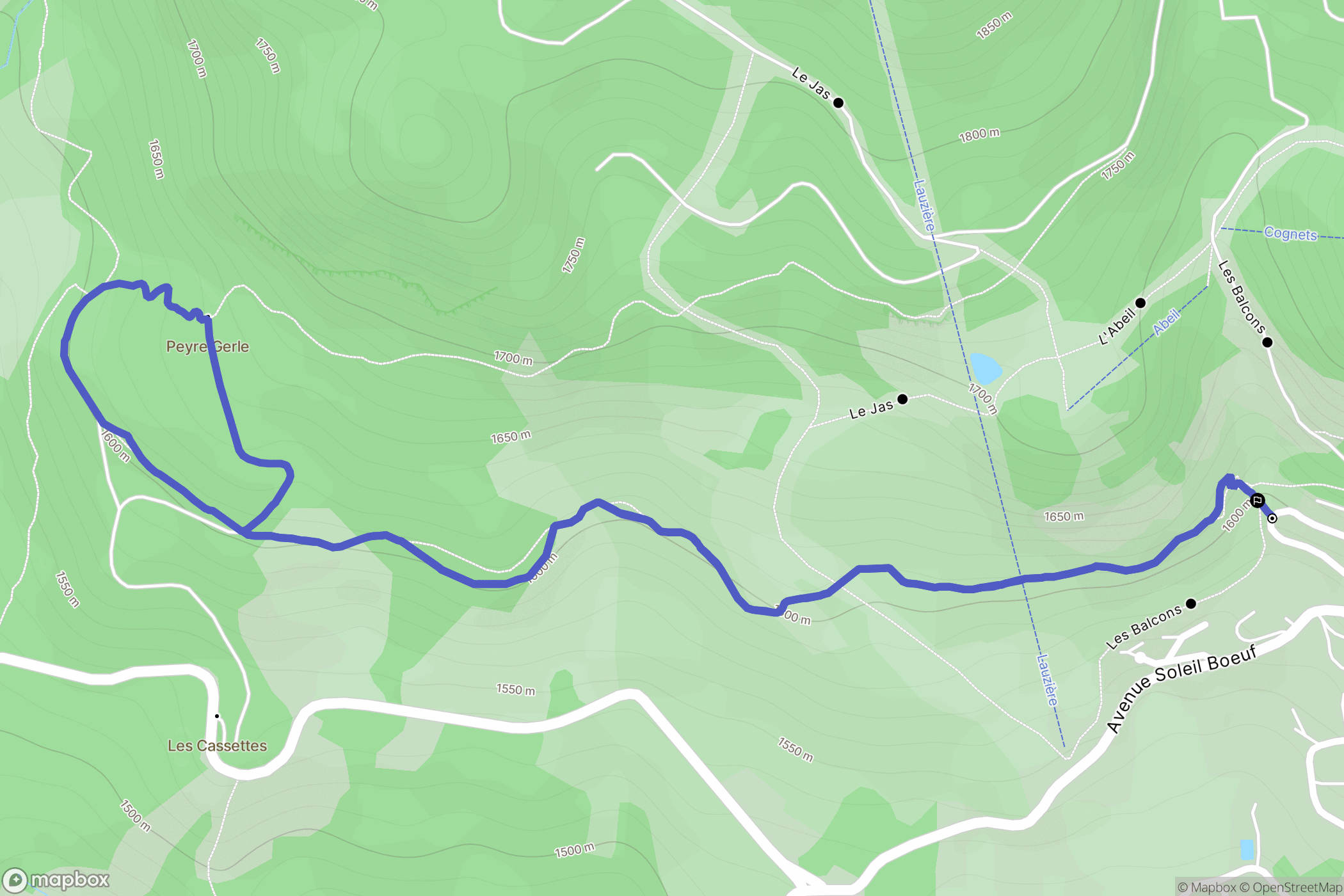 Saint-Michel-de-Chaillol : carte du parcours de randonnée - France