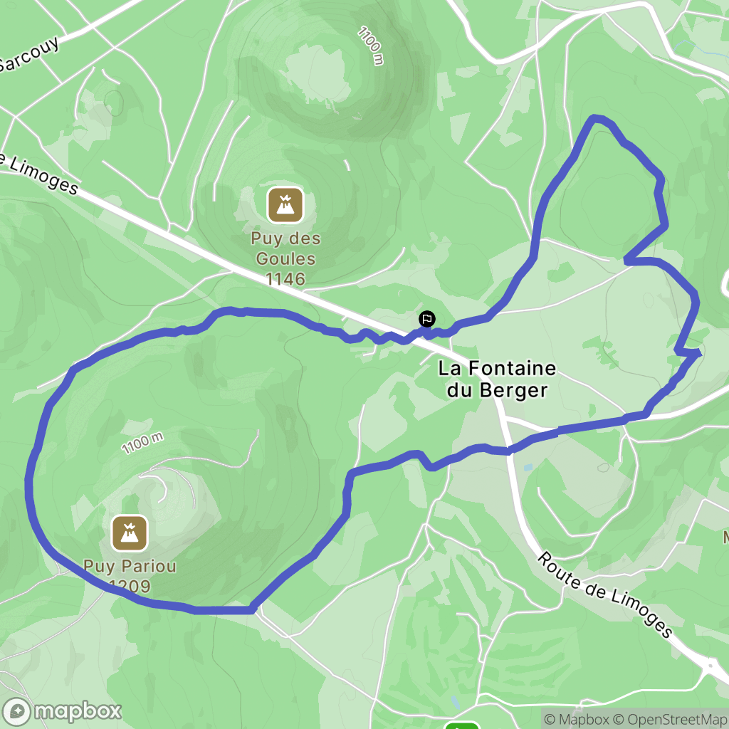 Orcines : carte du parcours de randonnée - France