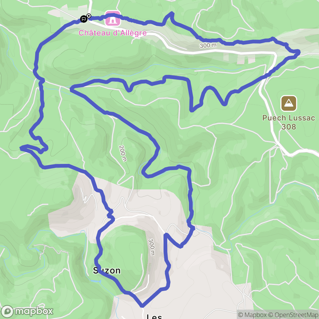 Allègre-les-Fumades : carte du parcours de randonnée - France