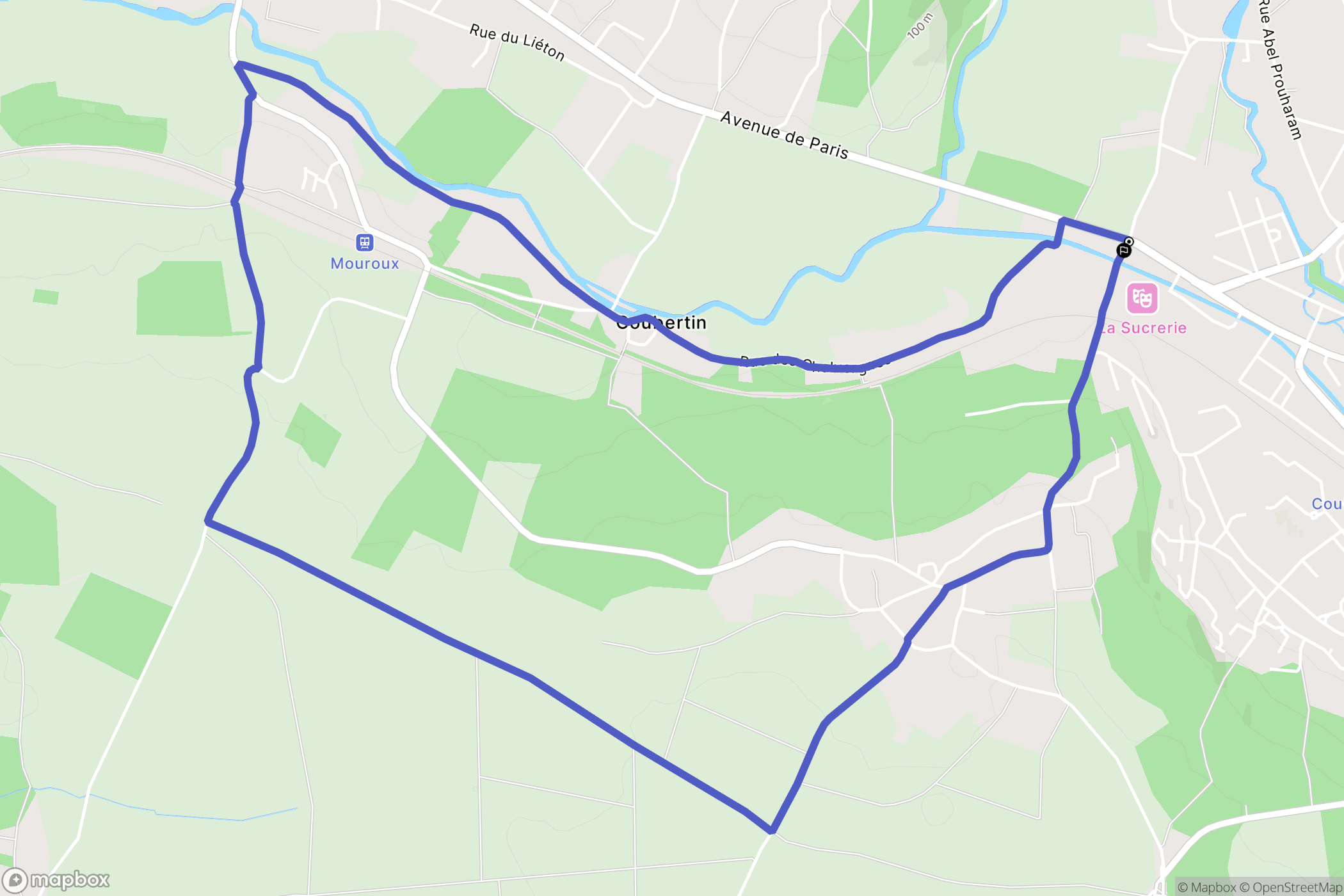 Mouroux : carte du parcours de randonnée - France